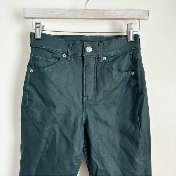 Express Forest green Coated Skinny Pants sz 00R - Picture 10 of 16